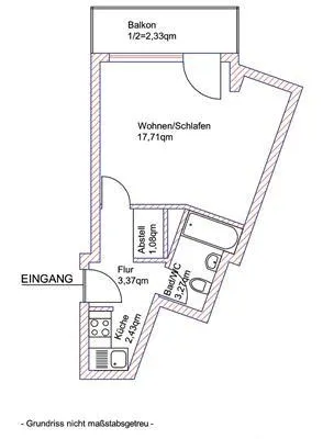 München Sendling 1 Zi-App 30m2; 6.OG,S-Balkon, Bergsicht