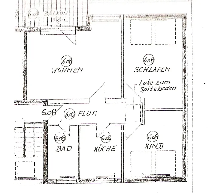Schönes Dachgeschoss (3 Zimmer) mit Dachterasse und perfekter Zimmerteilung